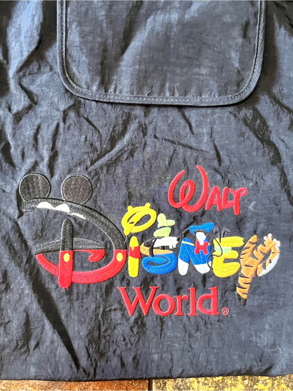 Vintage Disney Black Drawstring Backpack with Embroidery - Picture 2 of 8